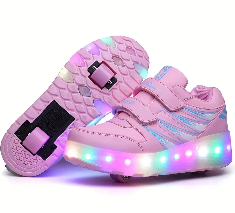 Two-Wheeled Roller Shoes with LED Lights