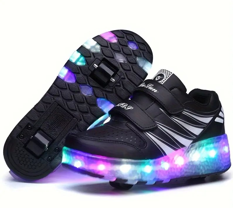 Two-Wheeled Roller Shoes with LED Lights