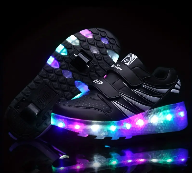 Two-Wheeled Roller Shoes with LED Lights