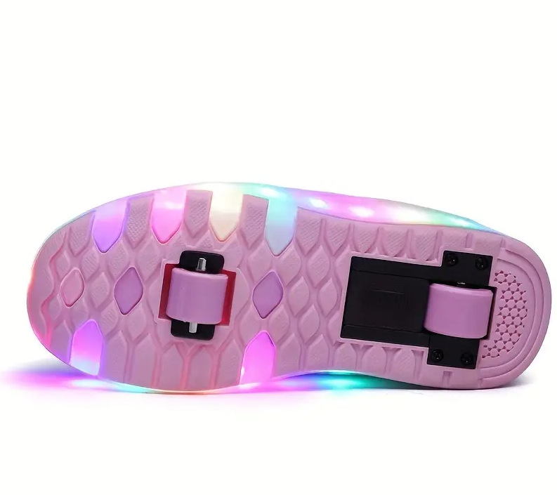 Two-Wheeled Roller Shoes with LED Lights