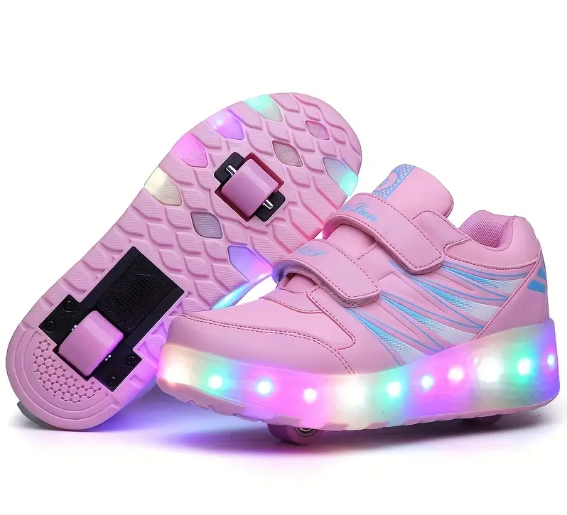 Two-Wheeled Roller Shoes with LED Lights